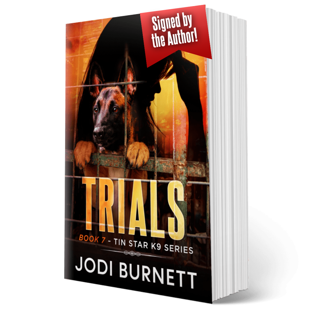 TRIALS K9 Book Tin Star K9 Series Signed Paperback Jodi Burnett